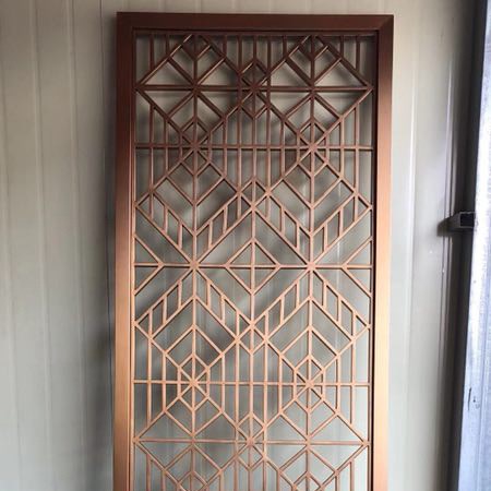 廠家直銷生產不銹鋼屏風定制酒店隔斷中式裝飾客廳玄關金屬玫瑰金