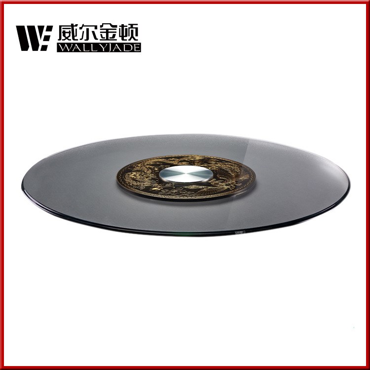 廠家生產 加Logo玻璃轉盤金品黑龍鳳WJ-146 圓桌玻璃轉盤