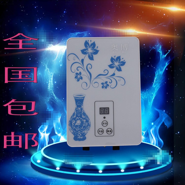 廠家供應現(xiàn)代熱水器白色青花瓷速熱式電熱水器防水防漏電電熱水器