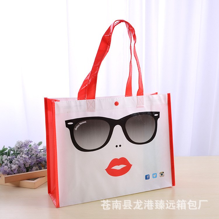 無紡布手提袋彩印環(huán)保覆膜無紡布禮品袋商場購物無紡布袋訂制logo