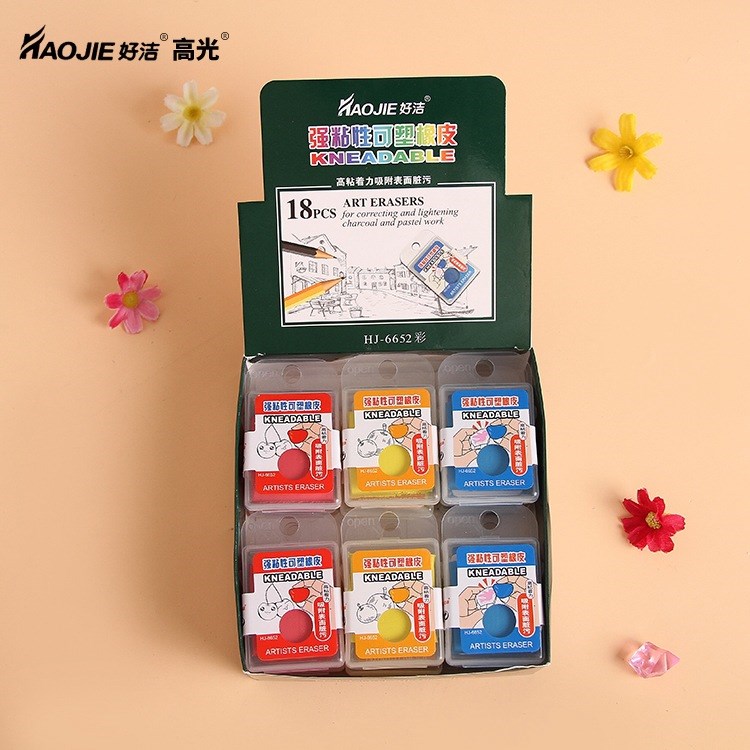 廠家定制 好潔牌可塑.拉絲橡皮泥素描HJ-6652 價(jià)格：量大面議