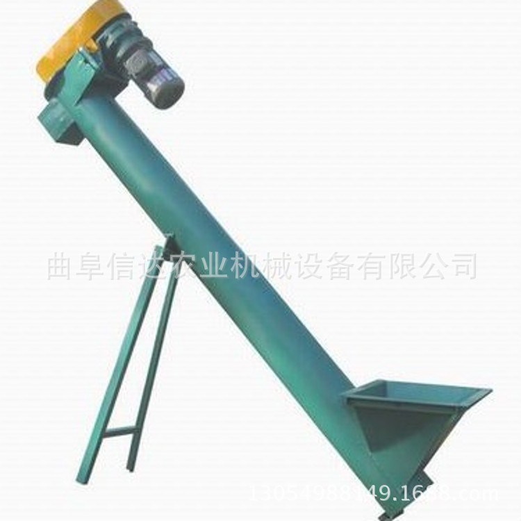 傾斜式飼料螺旋提升機電動型葉片螺旋絞龍式粉劑物料輸 垂直螺旋