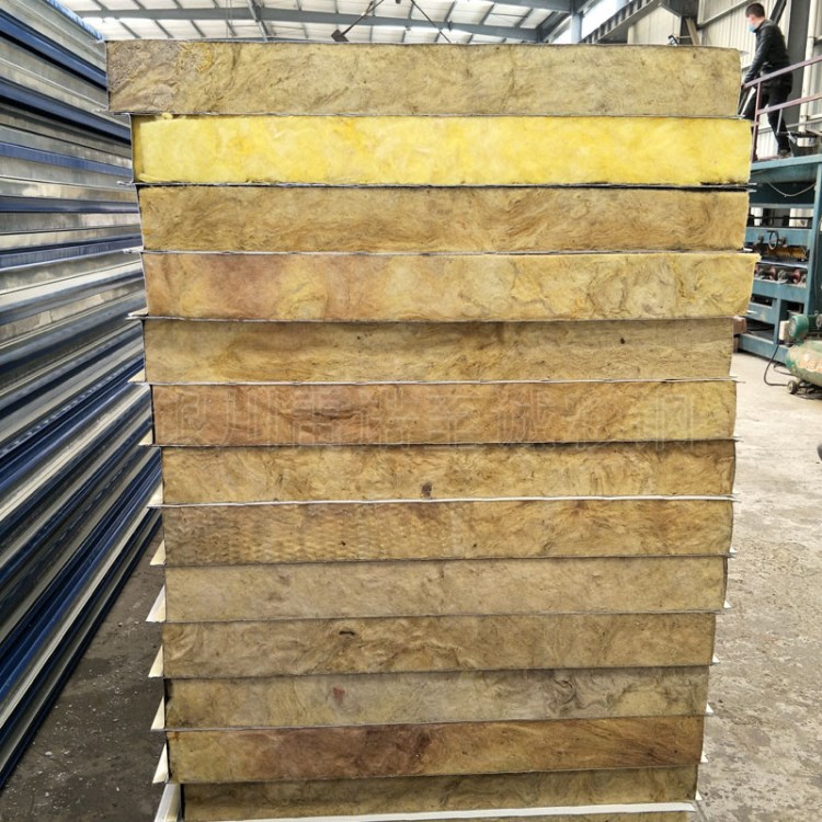 銀川夾芯板 雙層巖棉夾芯板 復合彩鋼防火防腐瓦 鋼結構廠房