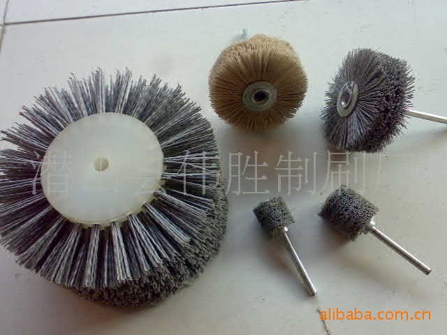 供應(yīng)磨料絲打磨花頭，桿平刷，花頭刷