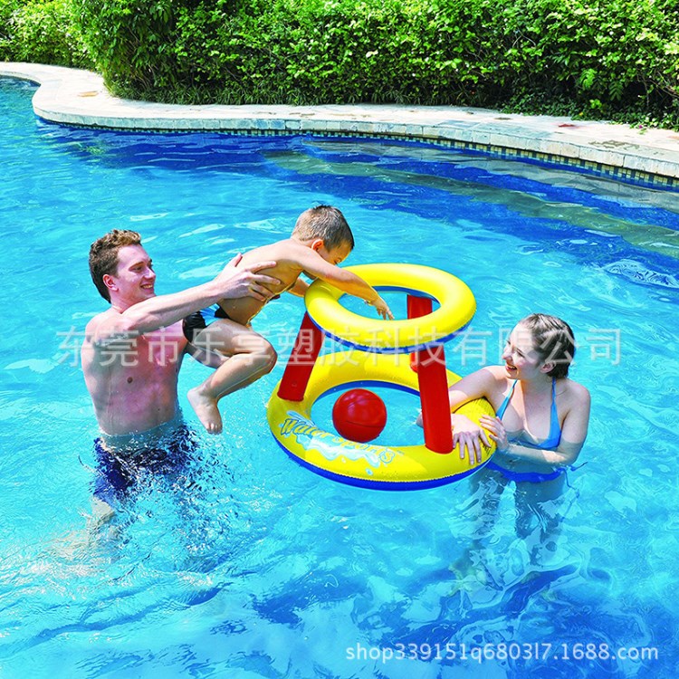 廠家出口充氣水上籃球架 PVC充氣兒童玩具球架 水上娛樂玩具