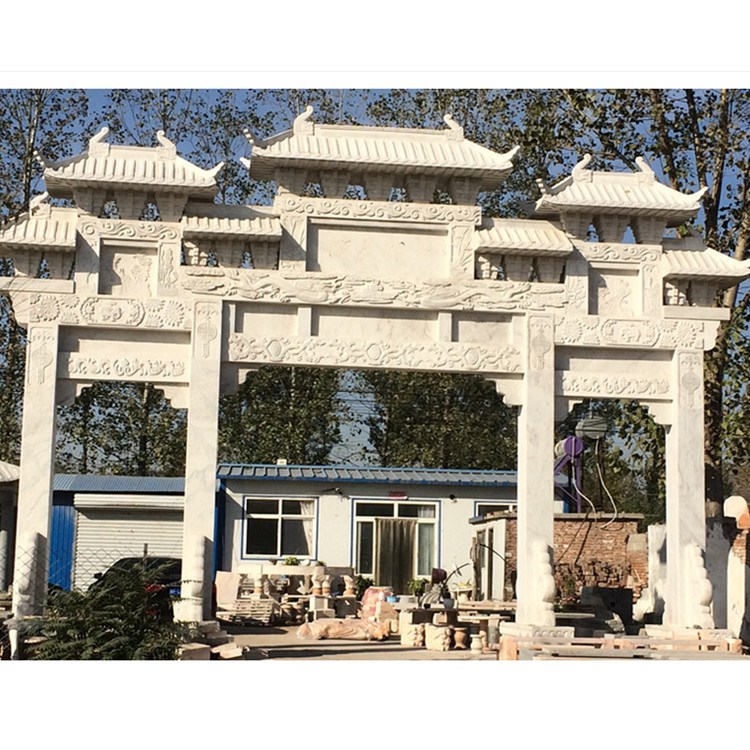石雕廠家供應(yīng)石牌坊 大理石雕牌樓 街道口石雕門牌石