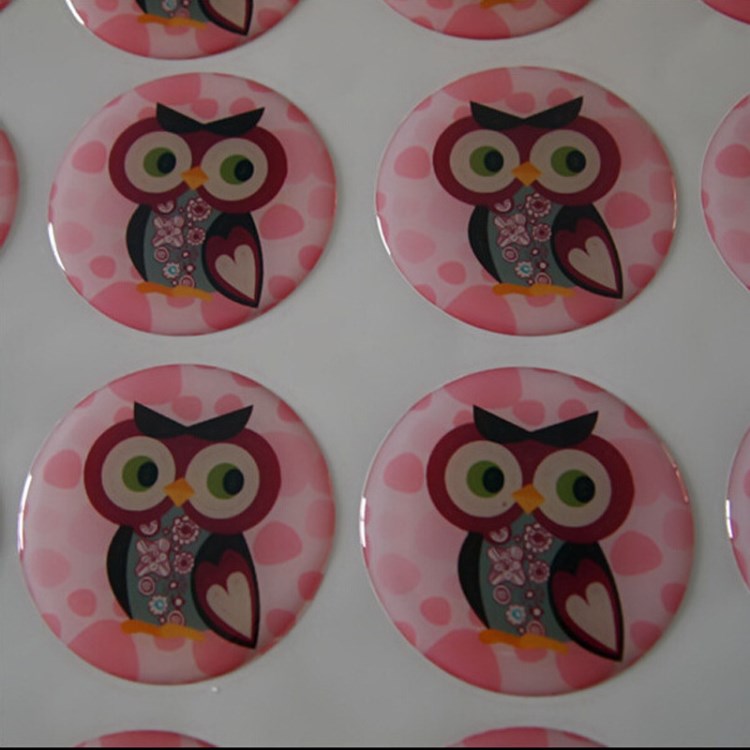 工廠直銷 粉色圓形水晶滴膠 服裝/皮具商標貼紙 保健品水晶滴塑