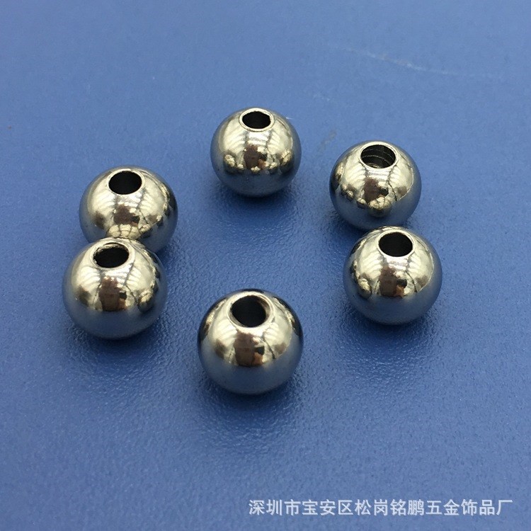 【廠價直銷】6X2.3不銹鋼球 打孔珠 皮繩配件 飾品配件珠