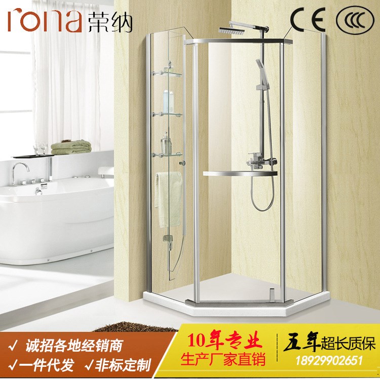淋浴房廠家直銷 鉆石型淋浴房帶置物架 轉軸淋浴房玻璃房批發價格
