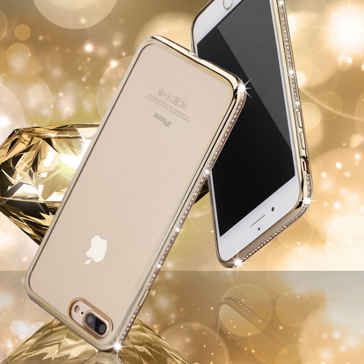 iphone7 Plus手機殼水鉆邊框保護套蘋果XS鑲鉆電鍍tpu手機殼