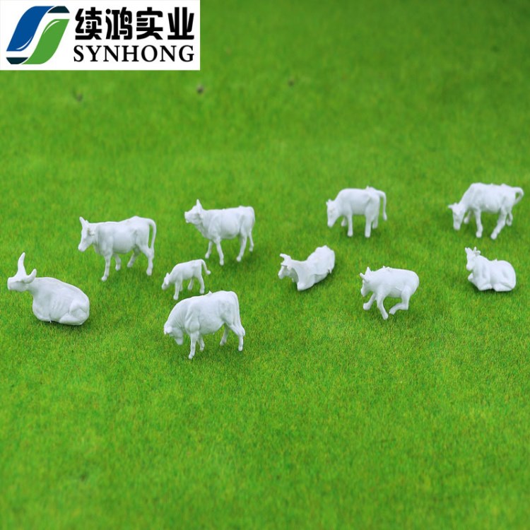 1:87白色牛：diy手工沙盤動(dòng)物模型材料|工藝品|模型牛|多比例批發(fā)