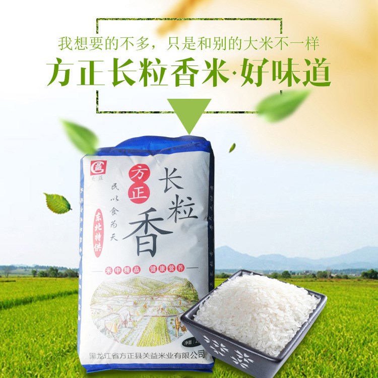 東北大米批發(fā) 廠家直銷產(chǎn)品方正長粒香米25KG袋裝