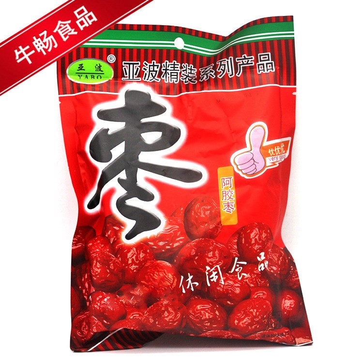 食品 亞波242g休閑阿膠棗 紅棗 休閑食品