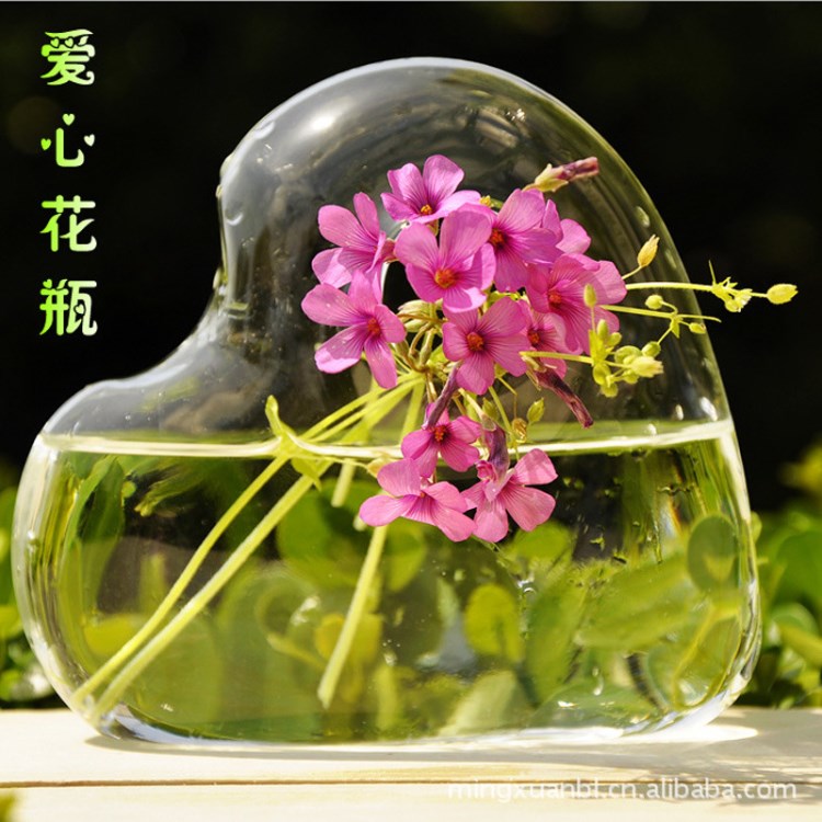 mxmade透明創意愛心花瓶水培花器家居擺件插花工藝小資大愛