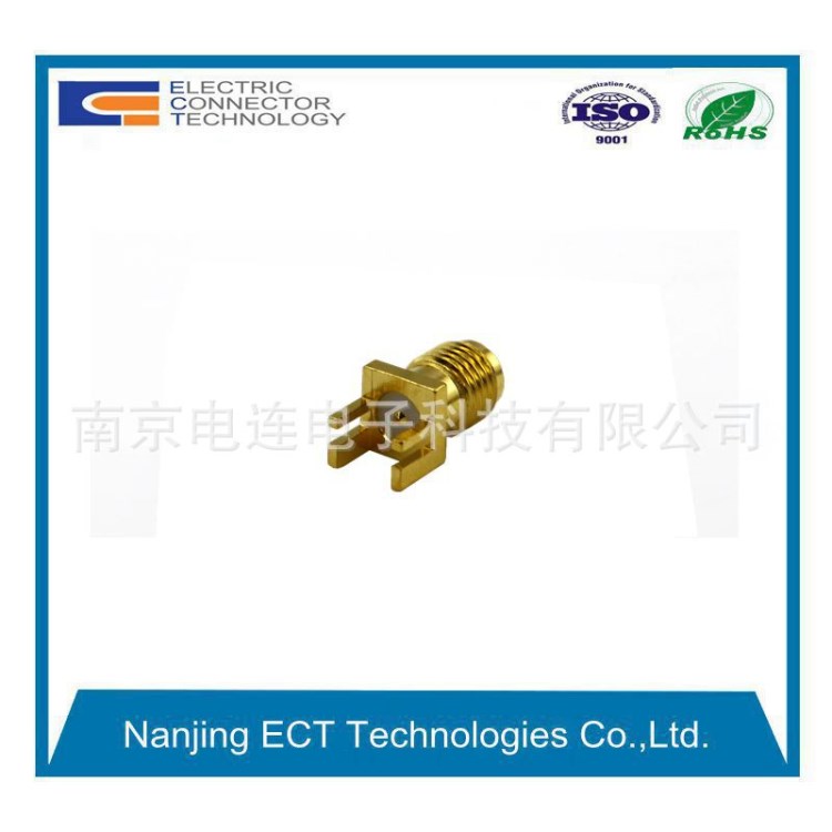 夾板SMA母頭偏四腳 SMA外螺紋內孔偏四腳插座 1.3偏距 0.25針徑