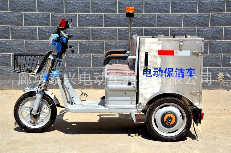 可放120升塑料垃圾箱保潔車輕型不銹鋼電動垃圾車清運車圖片