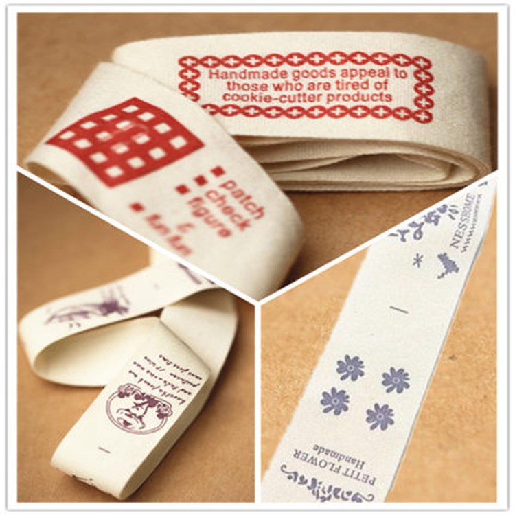 廠家直銷絲綢全棉布標印絲印不掉色舒適剪折來樣定做免費設計