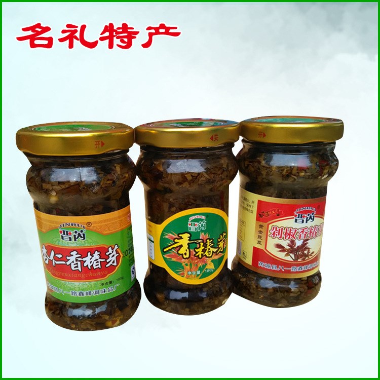 醬菜加盟/代理加工批發(fā)山西特產(chǎn)芮城晉芮醬菜香椿芽180g單瓶