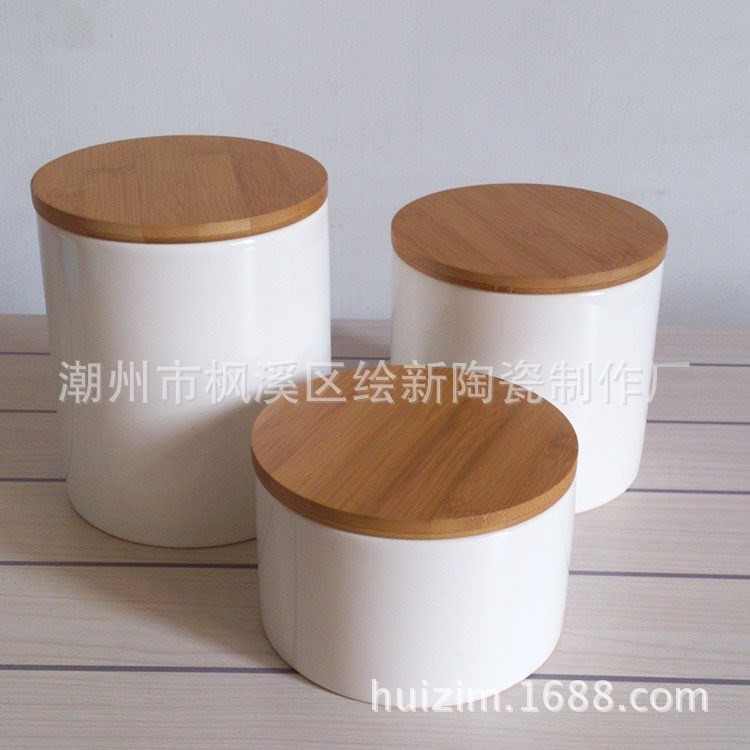 陶瓷工藝品 含竹蓋茶葉密封罐 多款糖果色陶瓷臺面糖果罐批發