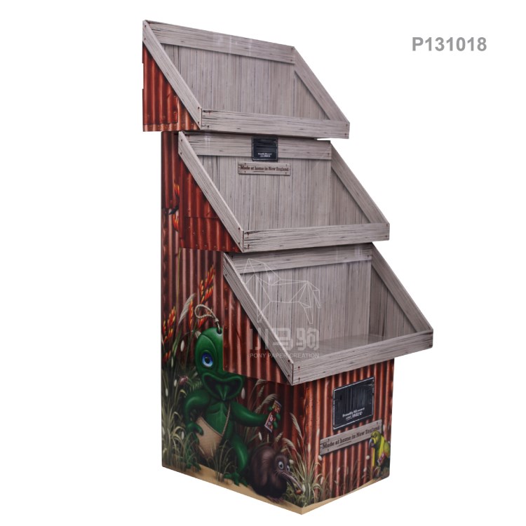 玩具階梯式落地紙展示架 兒童用品專柜商場紙質(zhì)貨架可定制