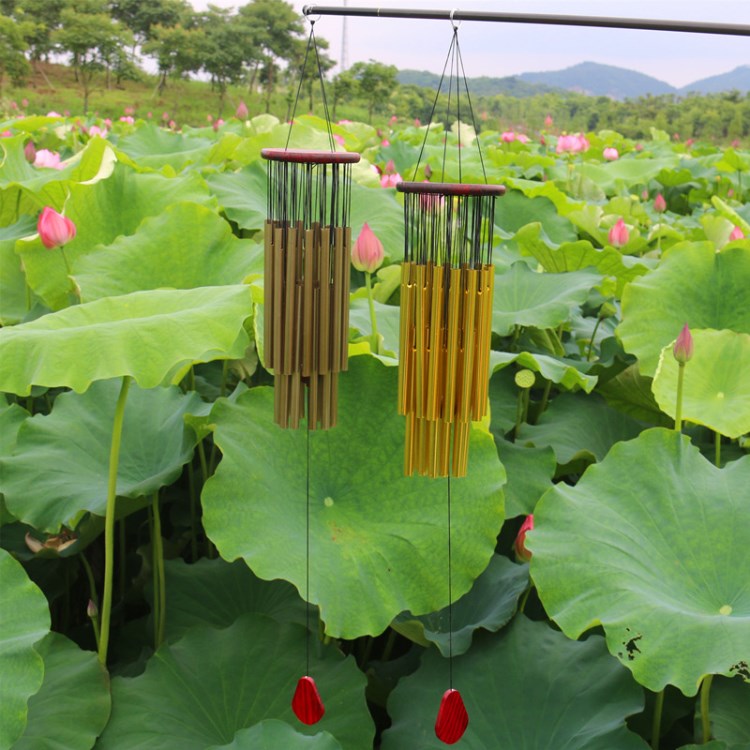 27管實木大風(fēng)鈴掛飾 招財鎮(zhèn)宅旺運風(fēng)鈴掛件 跨境電商外貿(mào)批發(fā)