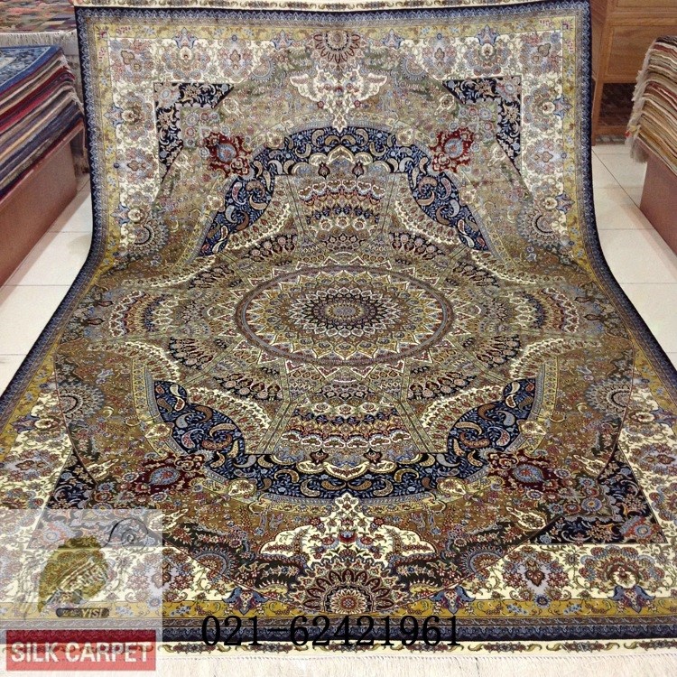 波斯風(fēng)幾何簡(jiǎn)歐客廳別墅500L工廠直銷手工絲毯silk rugs