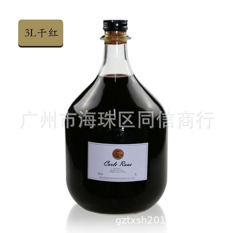 加州橡树山干红葡萄酒 加州红酒 3L干红葡萄酒6斤3000ml