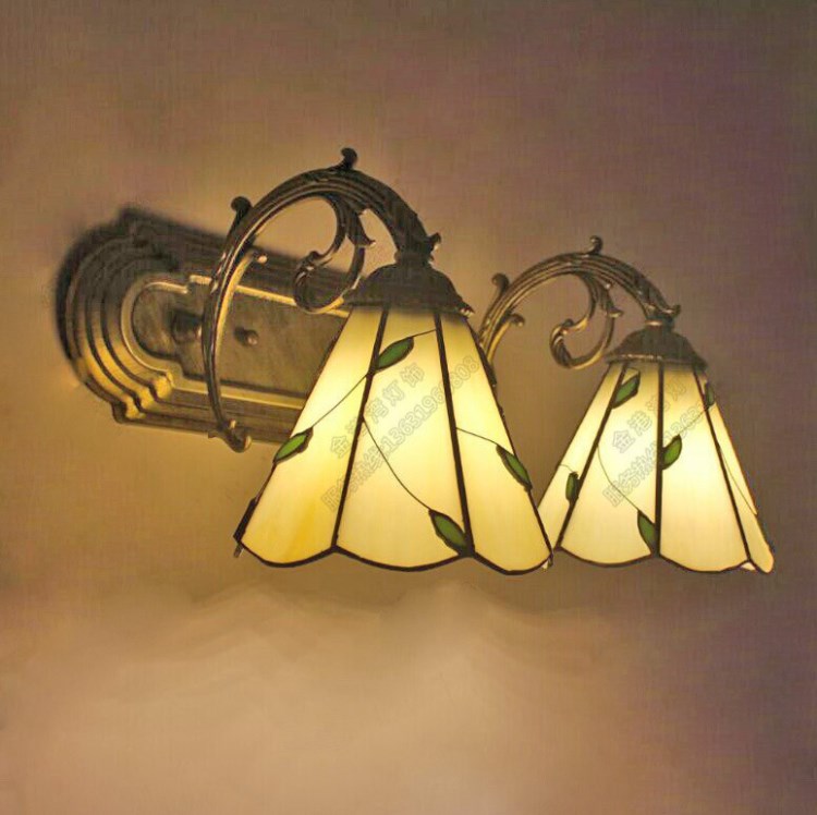 歐式復古玻璃單頭多頭壁燈蒂凡尼臥室客房燈飾酒店樓梯過道壁燈具