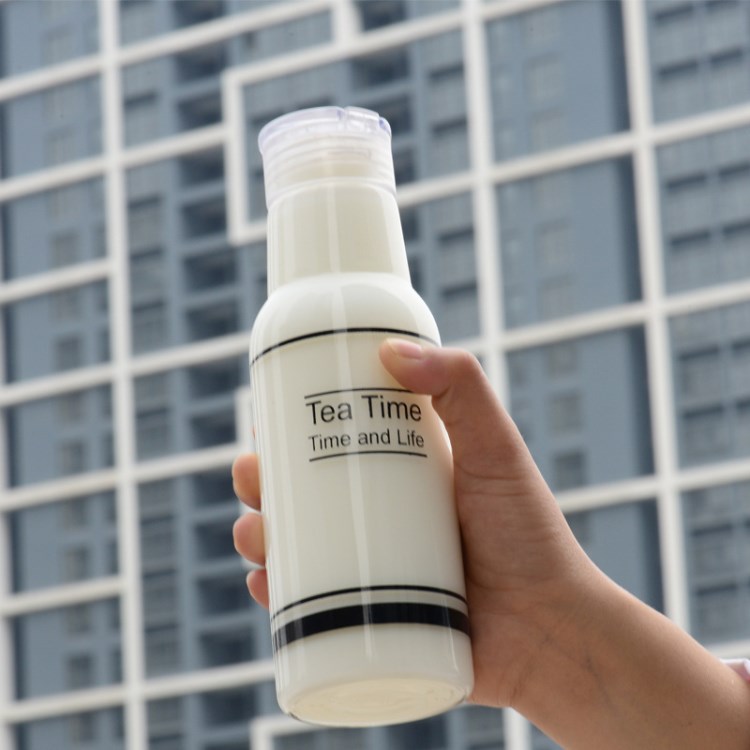 韓國(guó)可樂汽水瓶潮流夏季便攜提繩杯透明女水杯檸檬隨手杯玻璃杯子