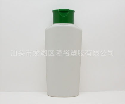 B406 200ml PP翻蓋 PE斜肩扁形洗發(fā)沐浴露瓶 化妝品包材