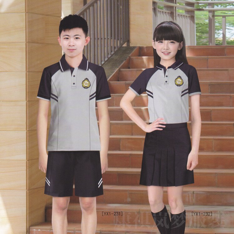 2018中学生运动套装 短袖棉校服 中学生班服团队班服可绣LOGO