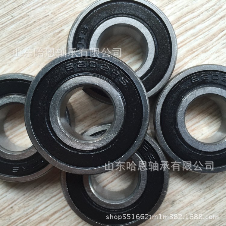 生產(chǎn)202深溝球軸承6202-2RS黑色橡膠密封軸承鋼小型電機(jī)高速軸承