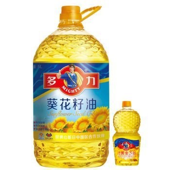 多力非轉(zhuǎn)基因葵花籽油批發(fā)5L/瓶餐飲生鮮食用油送小瓶裝400ml