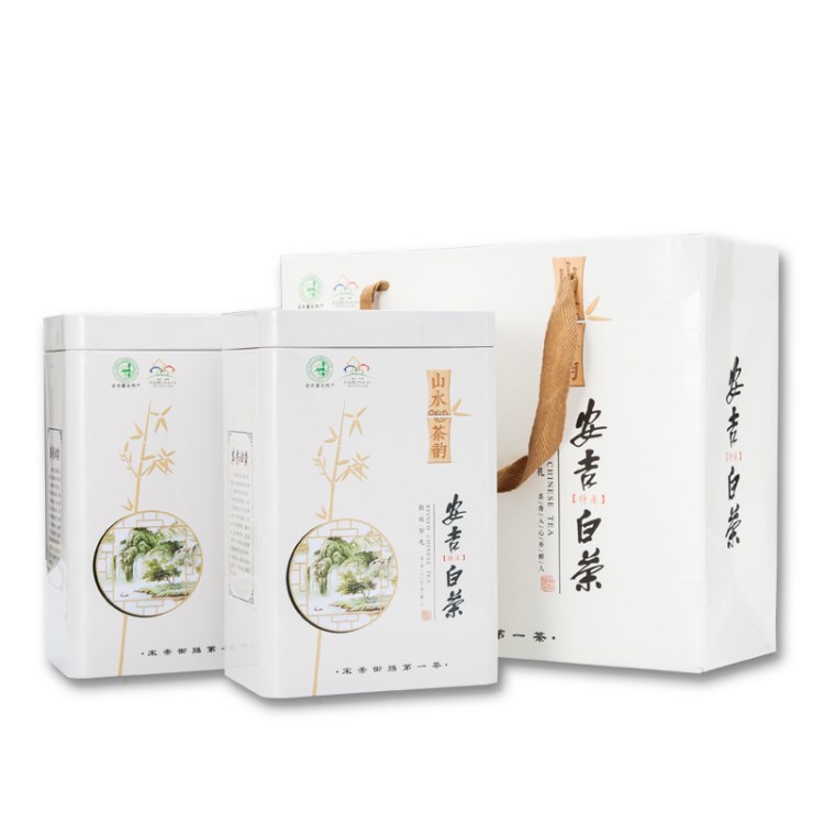 可定制馬口鐵罐茶葉罐茶葉盒 安吉白茶禮品套裝半斤500g包裝袋子