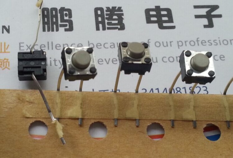 日本歐姆龍B3F-6022 直插式2腳 輕觸開關(guān)6*6*5 方形鍍銀1.47N