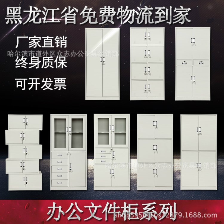 文件柜鐵皮帶鎖辦公資料檔案矮柜收納更衣玻璃抽屜書柜加厚定制柜
