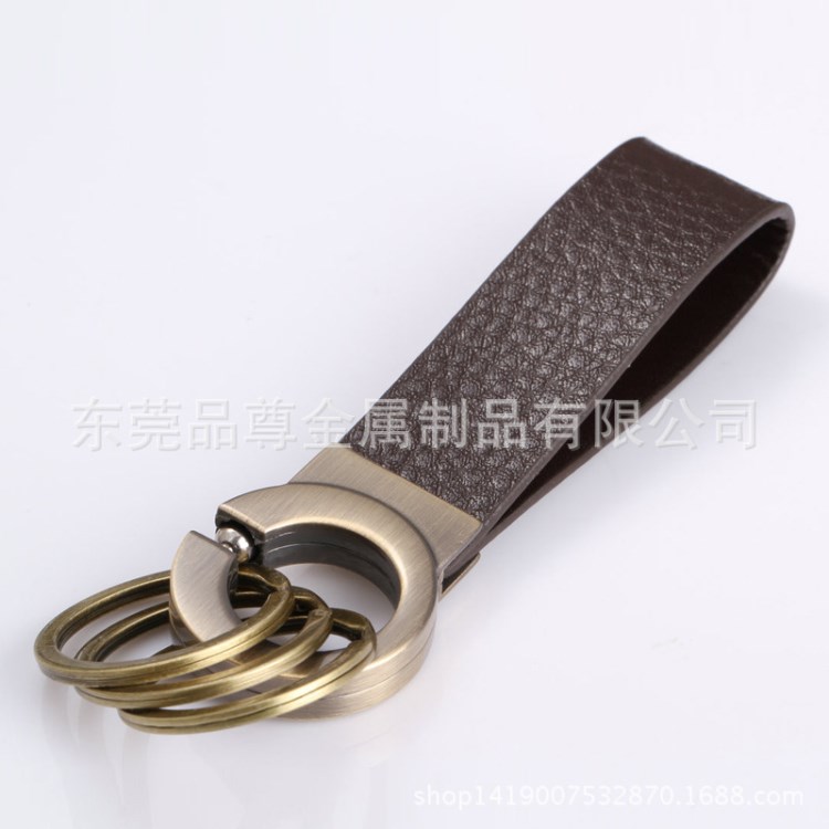 男士汽車鑰匙扣 德國鑰匙扣 專利產(chǎn)品 三環(huán)設(shè)計(jì) 真皮 3017