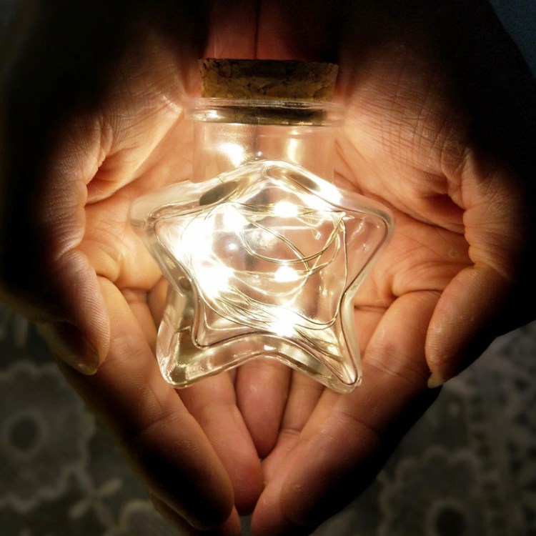 发光玻璃许愿瓶漂流瓶星星瓶礼品瓶阳光玻璃瓶星空灯led灯串
