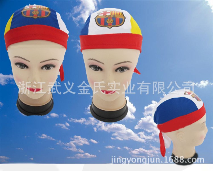 廠家定制世界各國球隊(duì)字母國旗針織包頭巾帽子，海盜頭巾帽