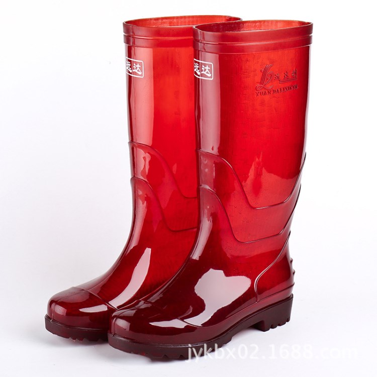 廠家直銷 茶色透明雨靴高筒男式防水鞋 PVC雨靴 特種工礦靴 外貿