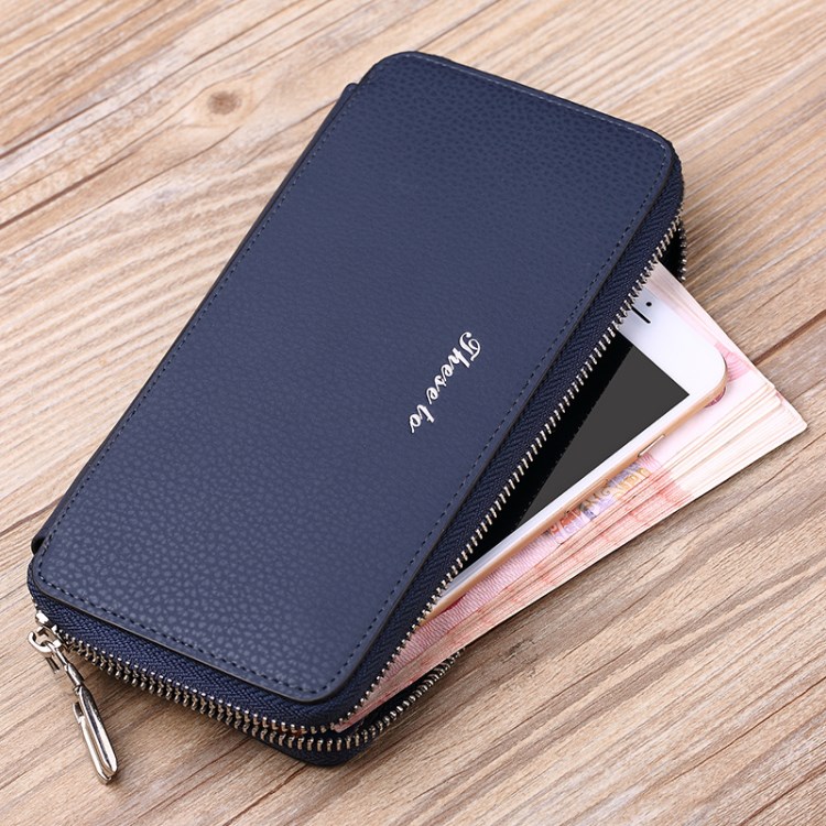 男士錢包真皮長款 拉鏈手拿包品牌皮夾錢夾 一件代發2017新款手包