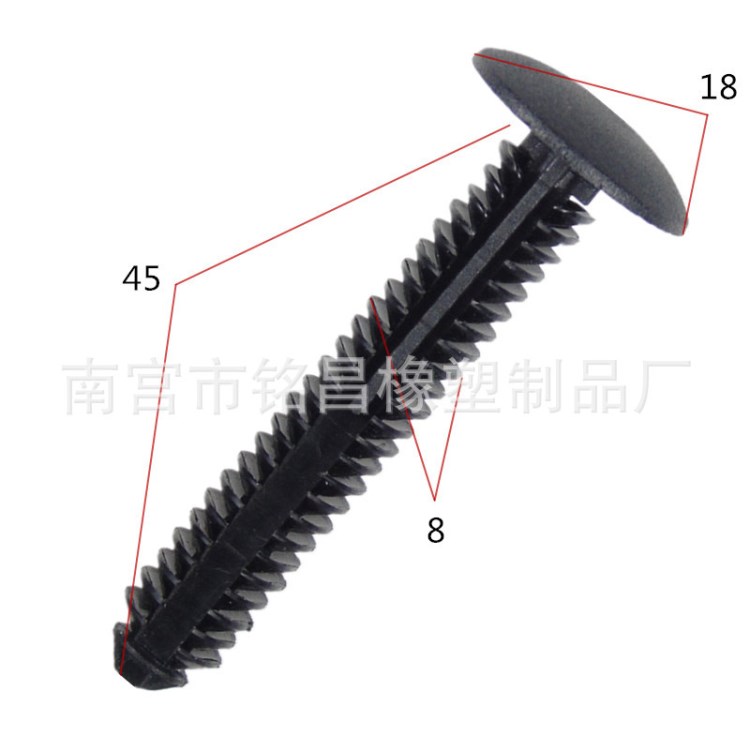 圣誕樹形狀倒刺卡扣/倒齒鉚釘/尼龍刺釘/推進式壓入式鉚釘