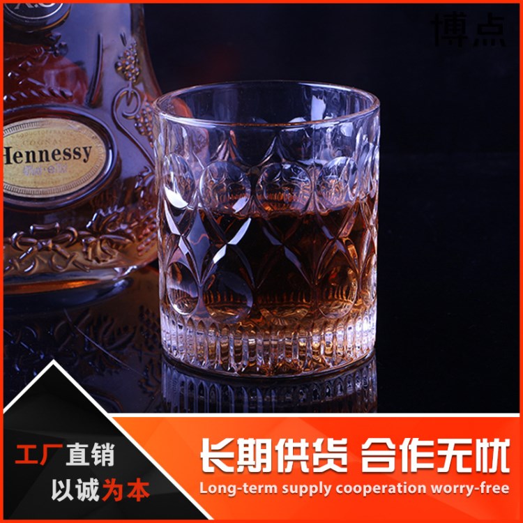 玻璃烈酒杯 創(chuàng)意威士忌杯 透明洋酒杯 XO紋指甲杯 雕花大容量酒杯