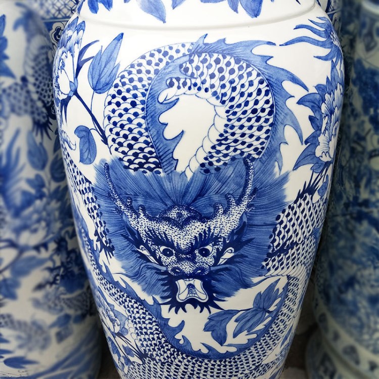 景德鎮陶瓷器青花手工繪畫古道清風仿古大花瓶 1.8米2米3米可定制