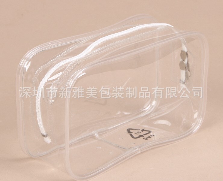 廠家定制高透明膠骨PVC化妝袋 旅行專用透明PVC軟膠袋可定制