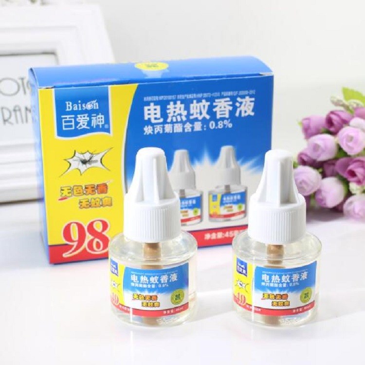 百愛神電熱蚊香液45ml*2瓶無色無味驅(qū)蚊滅蚊液補(bǔ)充裝98晚夏季防蚊