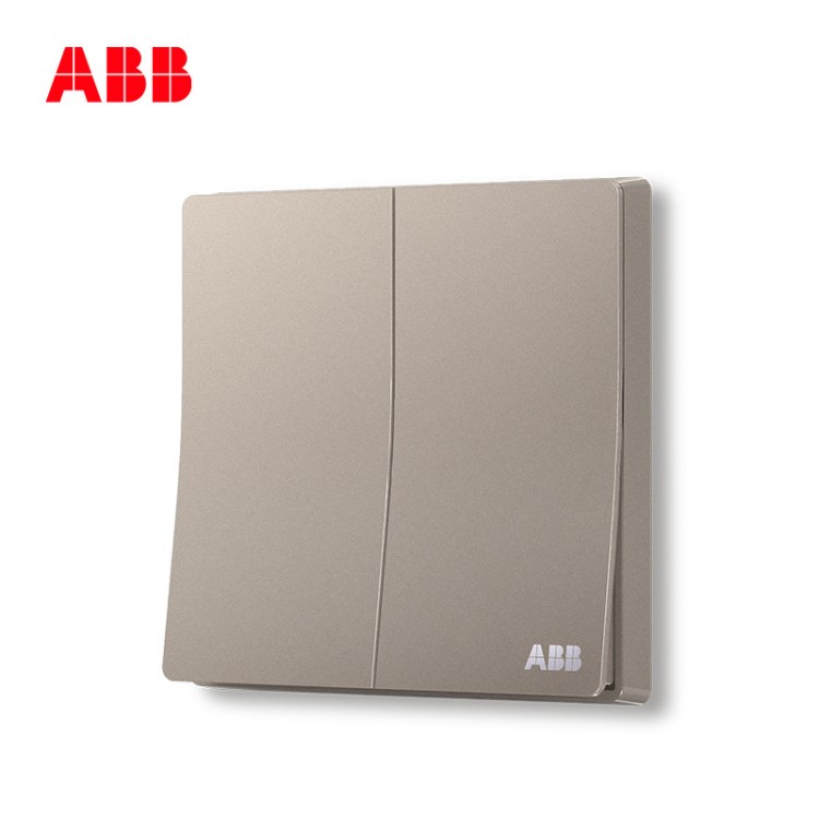 ABB 軒致系列 二位單控開關(guān) 16AX 朝霞金AF122-PG