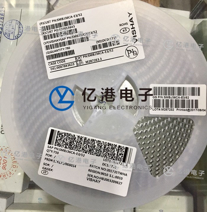 供應 TVS 瞬變抑制二極管SMBJ30CA -E3/52  SMB DO-214AA