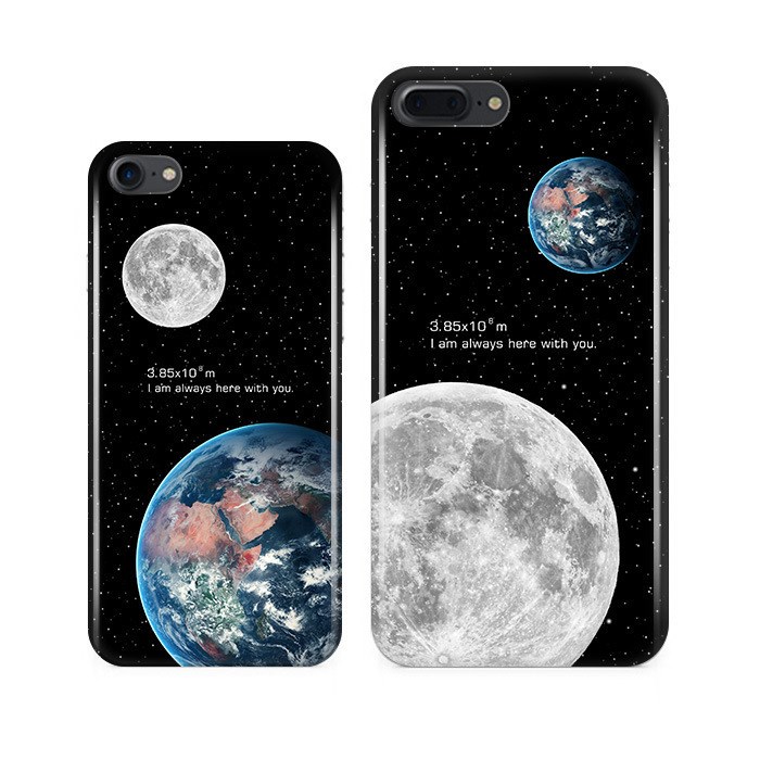 情侶款地球月球蘋果6s手機殼iPhone 7plus原創(chuàng)意i7全包烤瓷軟殼潮