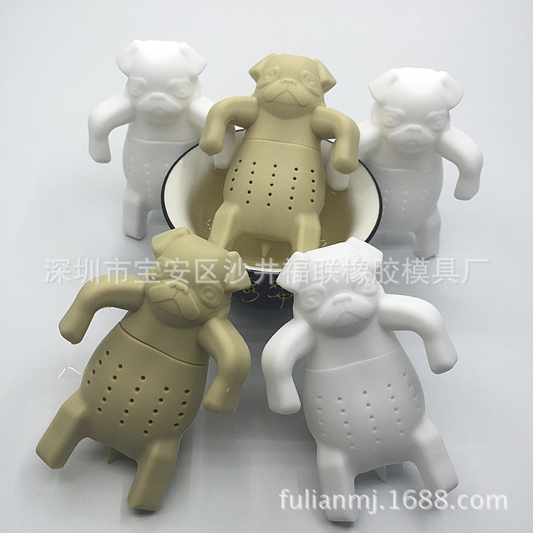 現(xiàn)貨硅膠哈巴狗泡茶器 食品級硅膠茶葉包斗牛犬過濾器 家居廠家